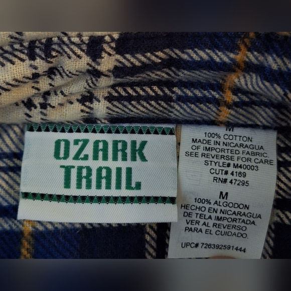 NWOT OZARK TRAIL long sleeve button down flannel shirt Size M - Picture 5 of 5